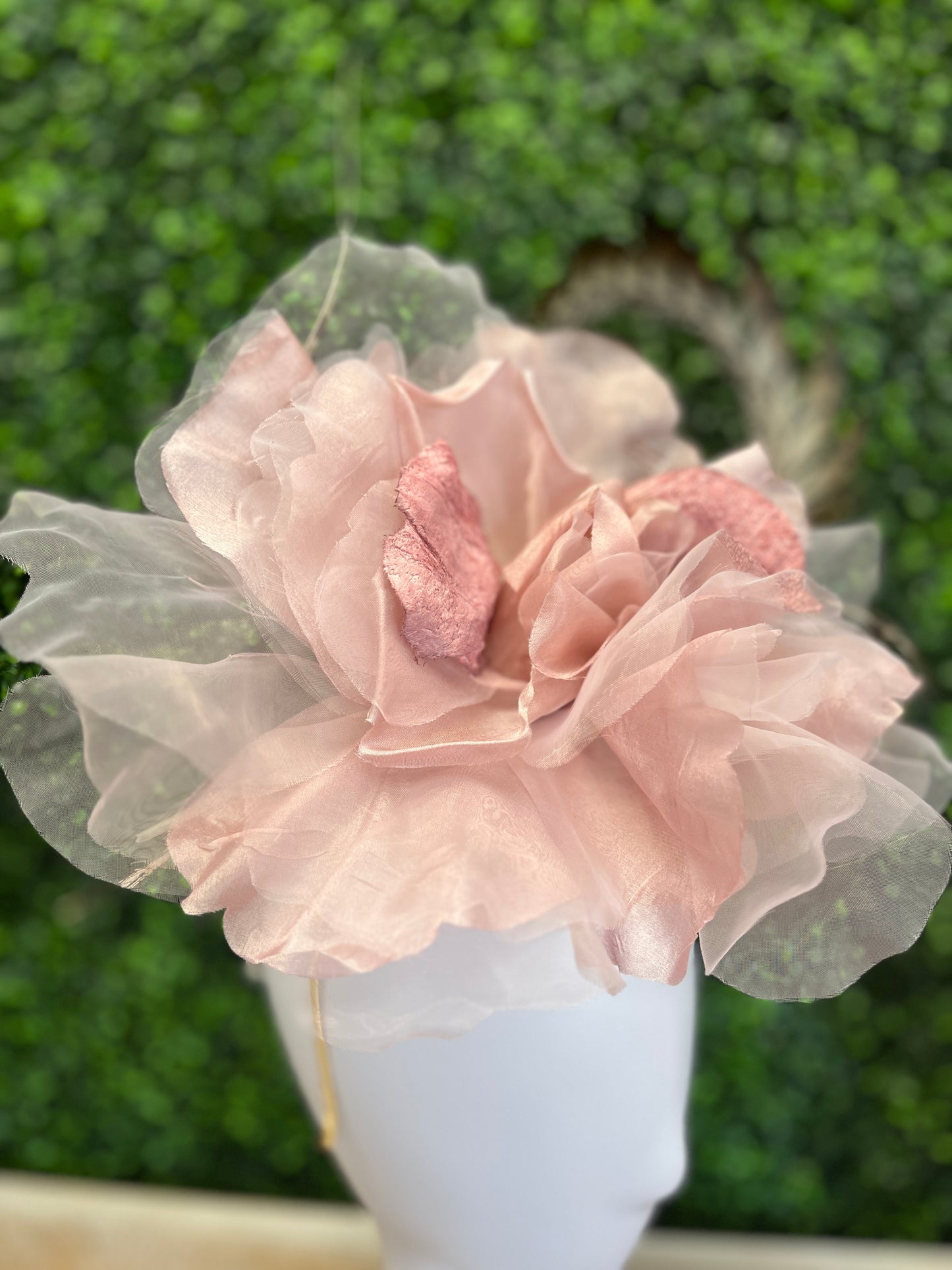 Handmade Blush with Natural Pheasant Feathers Fascinator Hat