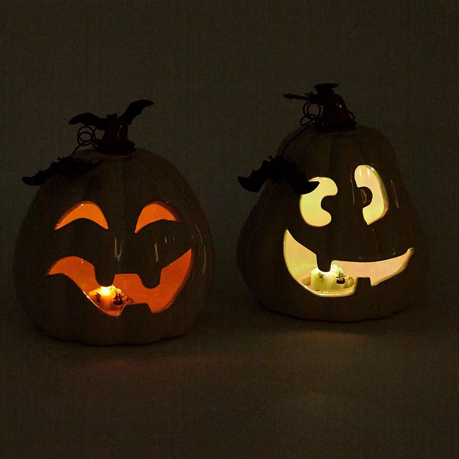 Jack-o-Lantern with Bats with Multicolor LED Light