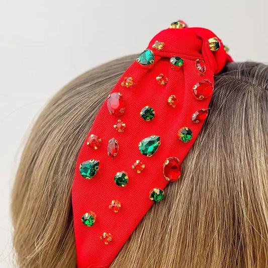 Holiday Top Knot Multi Crystal Headband