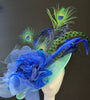 Kentucky Derby Royal Blue and Peacock Hatinator Fascinator