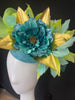 Handcrafted Blue and Green Fascinator Hat