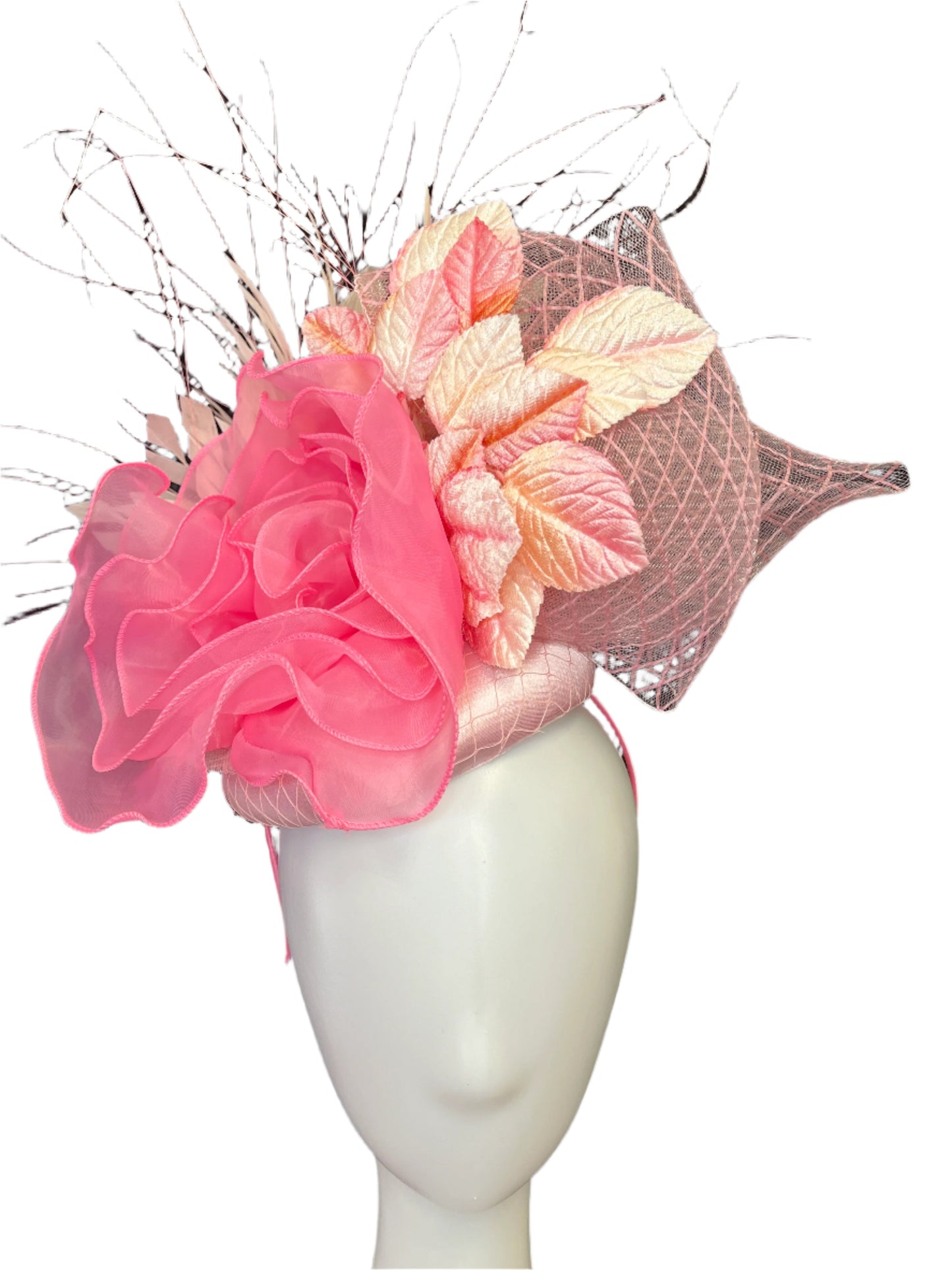 Handcrafted Two Tone Pink Fascinator Hat