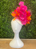 Handmade Fuschia & Orange Fascinator Hat