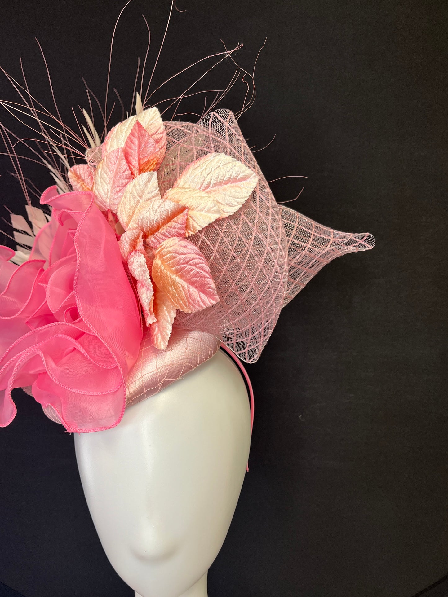 Handcrafted Two Tone Pink Fascinator Hat