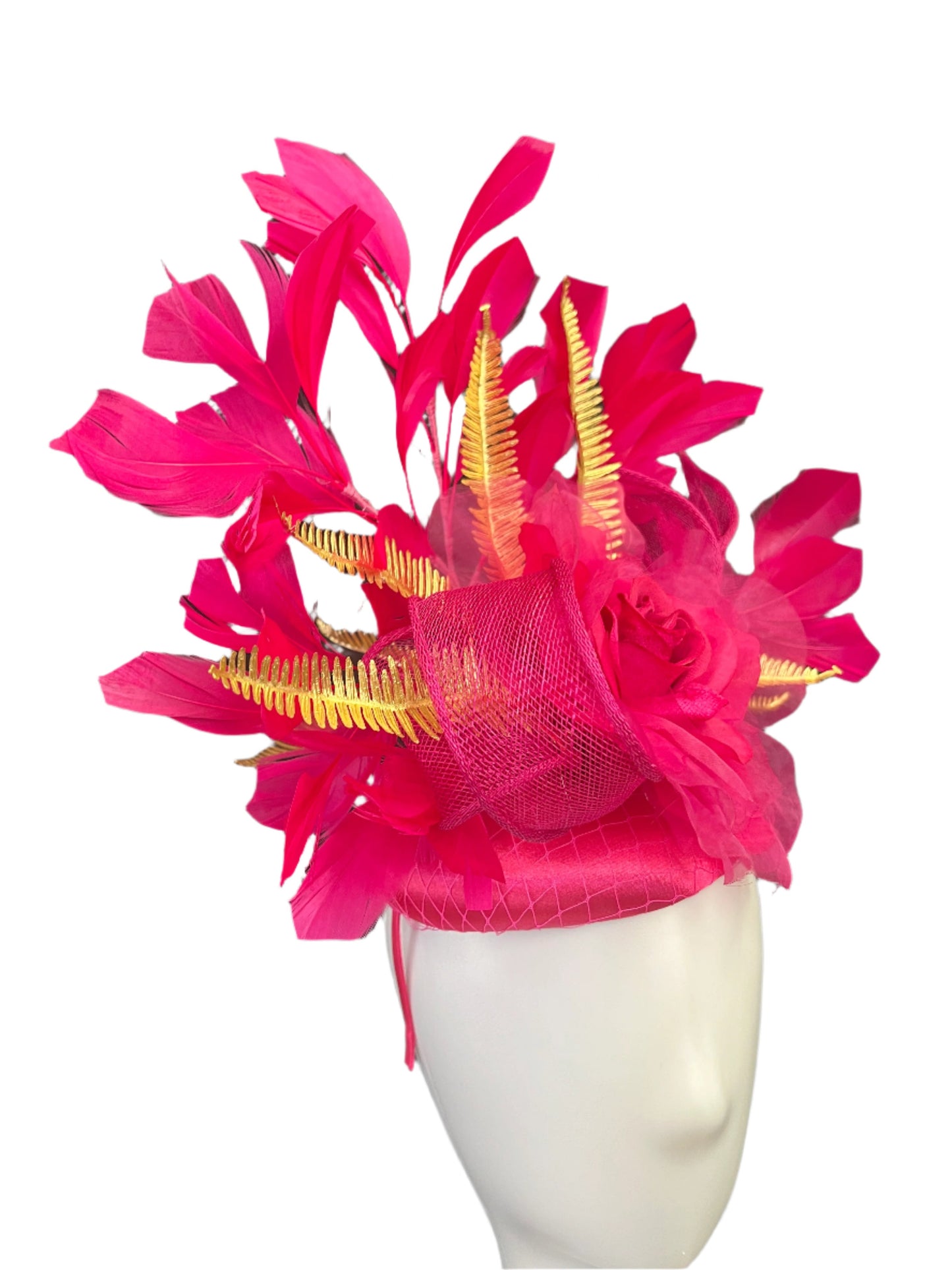 Hot Pink and Gold Fascinator Hat