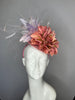 Salmon Pink and Lavender Fascinator Hat