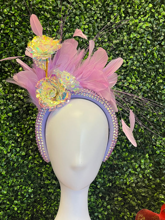 Lavender Iridescent Fascinator Hat