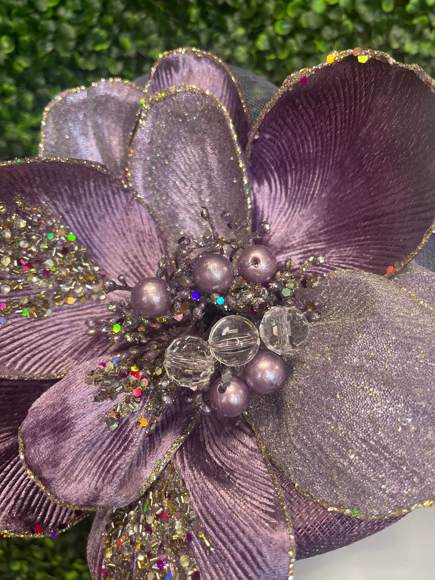 Purple Gem Flower Headband Fascinator Hat