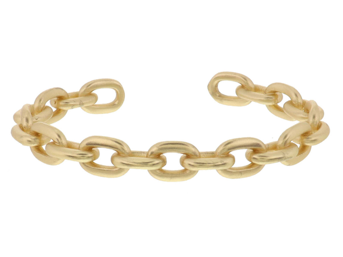 Larger Gold Cable Chain Cuff Bracelet