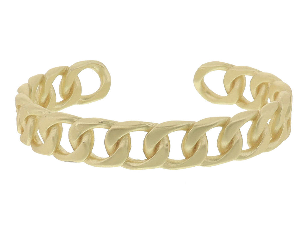 Larger Gold Curb Chain Cuff Bracelet