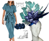 Royal Blue and Mint Feathers with Silver Embellishment Fascinator Hat