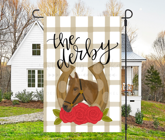 "The Derby" with Horse Garden Flag