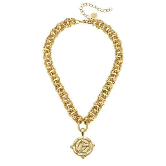Gold Intaglio Horse Necklace
