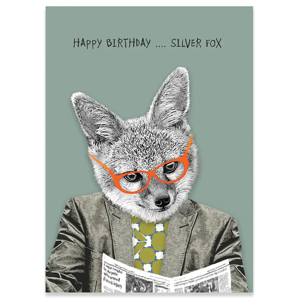 Silver Fox | Carte Birthday Greeting Card
