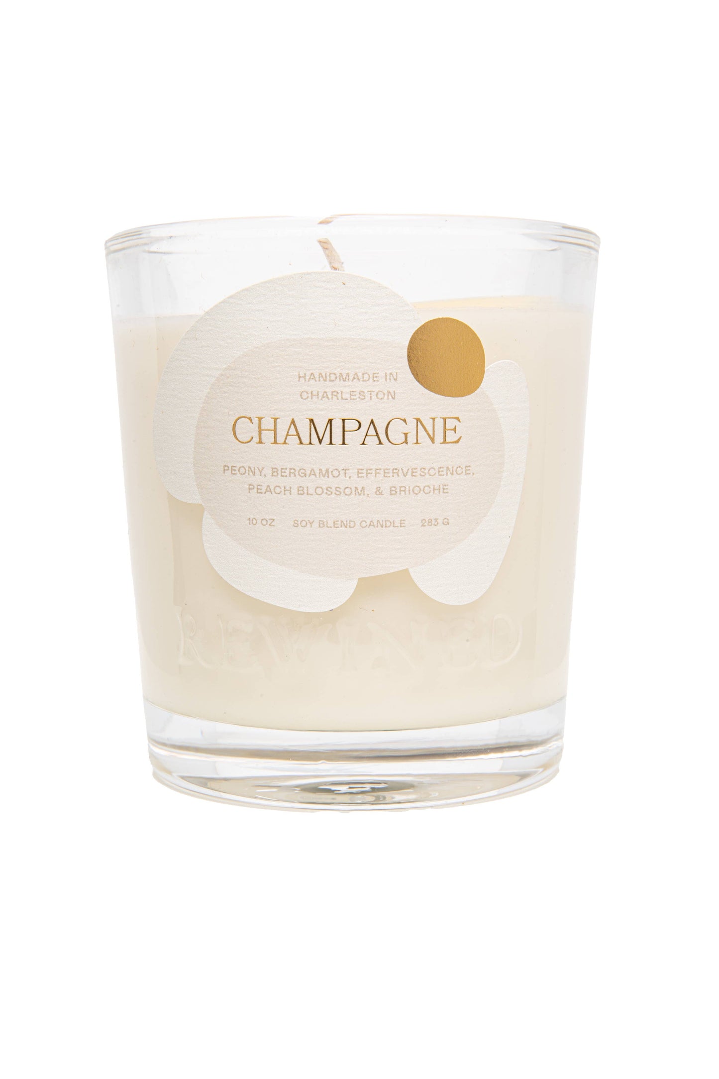Rewined Champagne Candle 10 oz: 100% soy wax