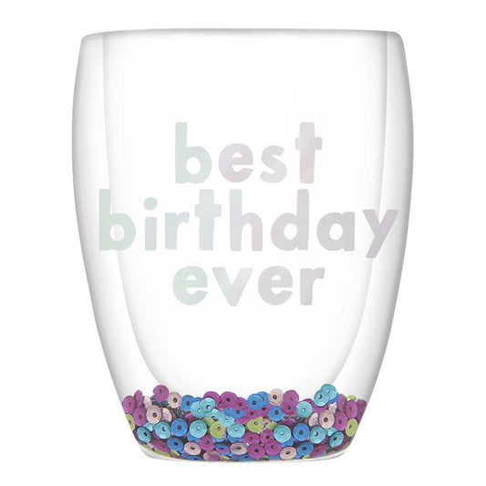 Double-Wall Stemless Glass - Best Birthday Ever