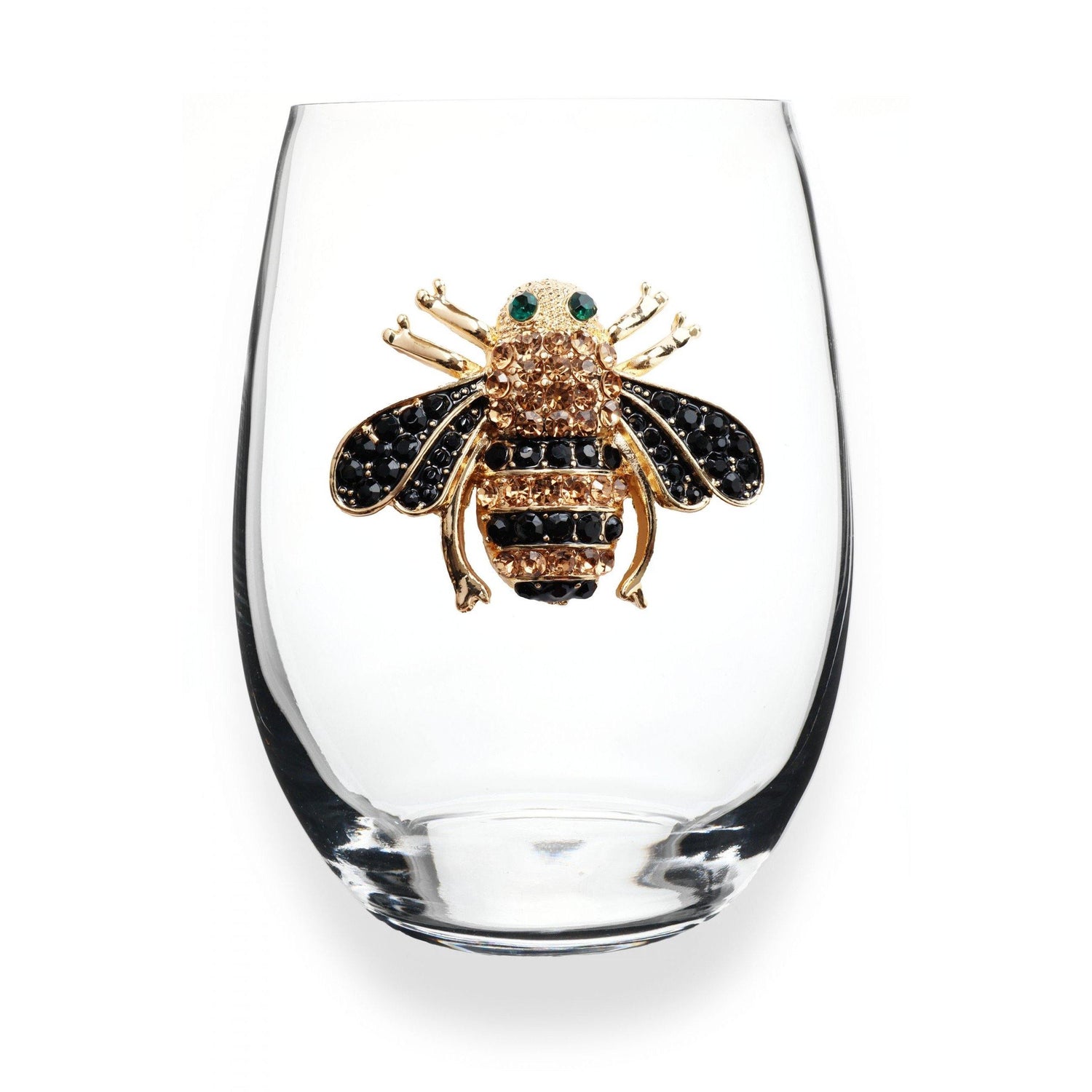Queen Bee Jeweled Stemless Wine Glass - Pink Julep Boutique