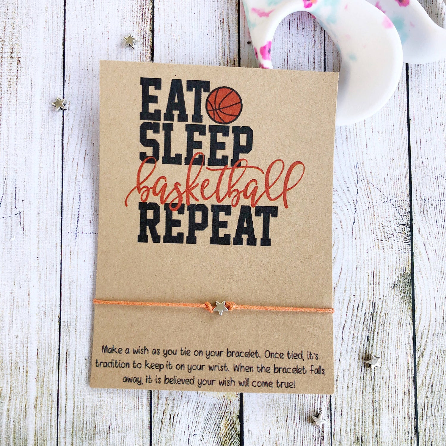 Eat Sleep Basketball Repeat Bracelet - Pink Julep Boutique