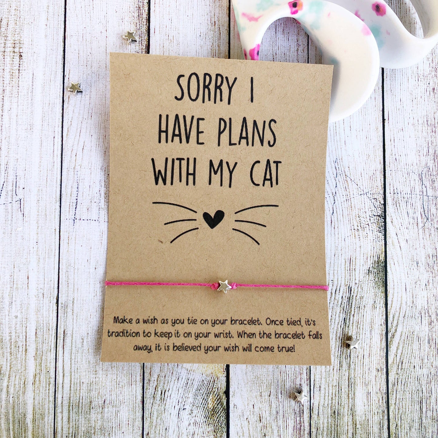 Sorry I Have Plans With my Cat Bracelet - Pink Julep Boutique