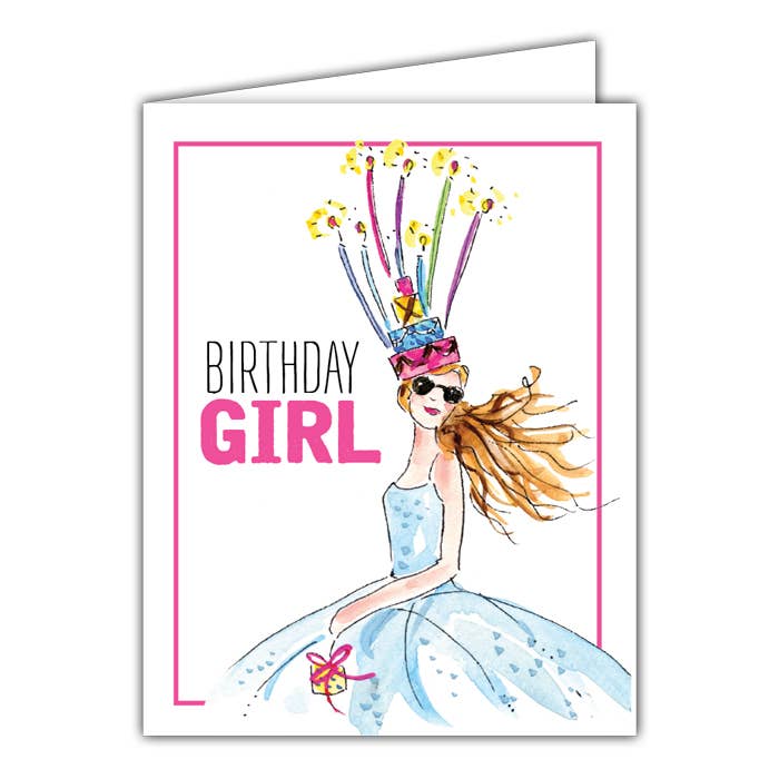 Birthday Girl Fashionista Small Folded Greeting Card