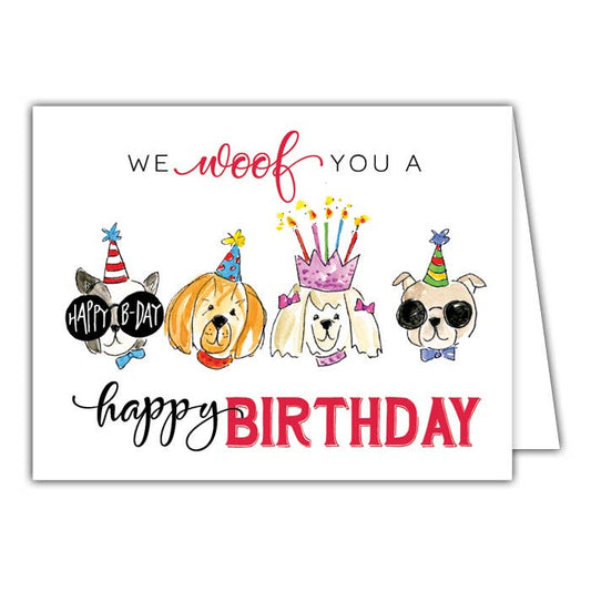 We Woof You a Happy Birthday Small Folded Greeting Card