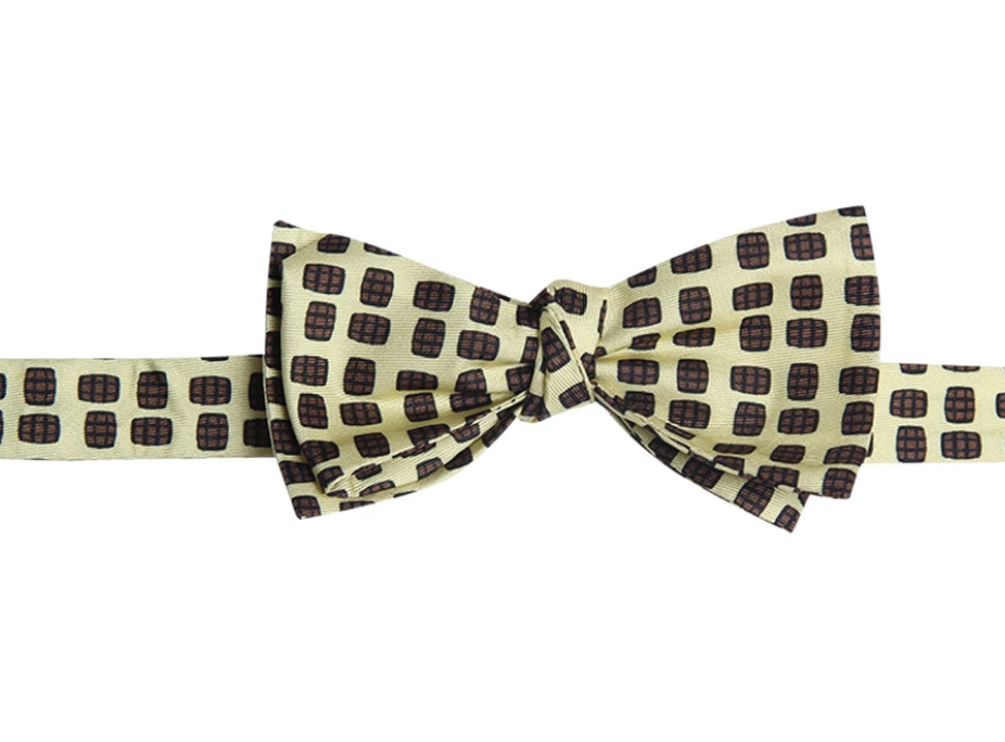 Yellow Barrel Aged Bowtie - Pink Julep Boutique