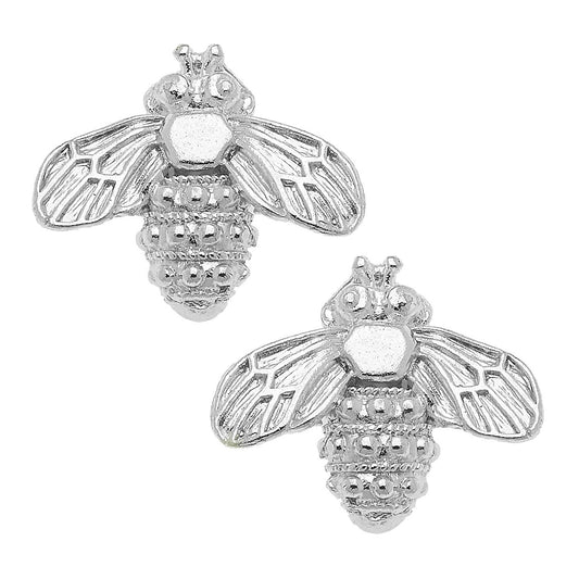 Susan Shaw Silver Bee Studs