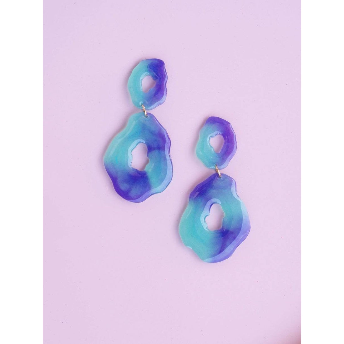 Emerald Purple Statement Earrings