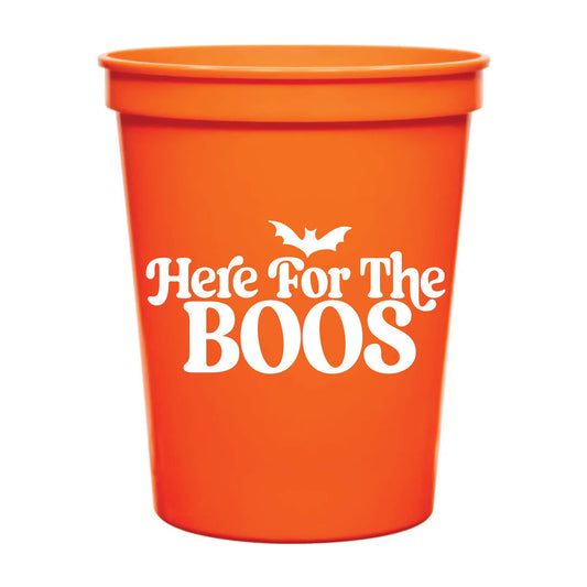 Here For The Boos Stadium Cups - Halloween