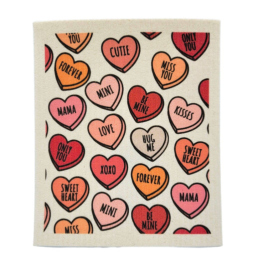Valentines Hearts Swedish Dish Towel