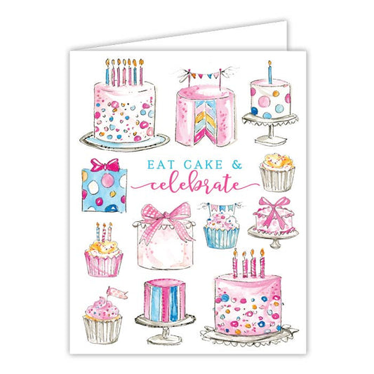 RosanneBeck Collections - Eat Cake Celebrate Handpainted Cake Assortment Greeting Card