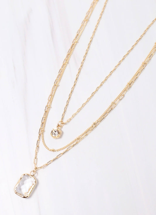 Auckland Layered Necklace with Charms GOLD