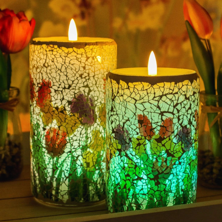 Clearance Mosaic LED Candle with Color Change