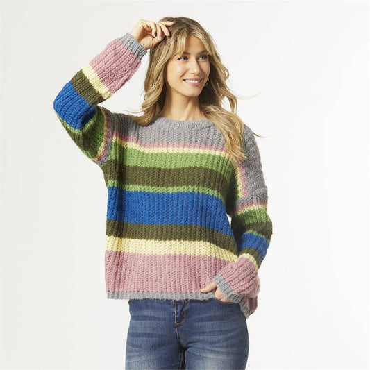 Mila Chunky Colorblock Stripe Sweater