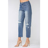 Distressed Loose Fit High Rise Jean