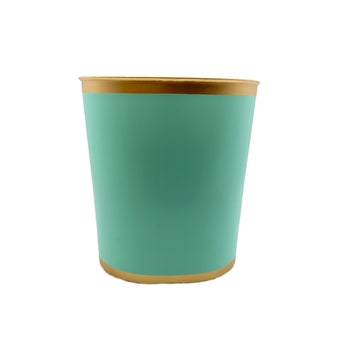 Color Block Oval Wastebasket- Aqua