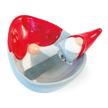 Red Hat Gnome Bowl & Spreader Set