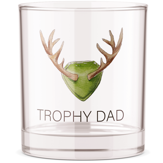 Trophy Dad Deer Bourbon Whiskey Rocks Glass