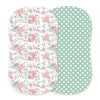 Desert Rose & Jade Polka Dot Changing Pad Cover/Bassinet