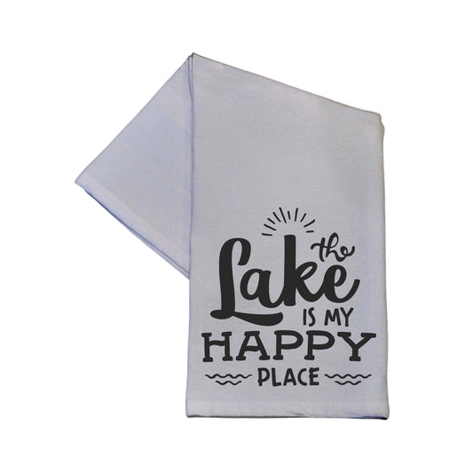 The Lake is my Happy Place Tea Towel