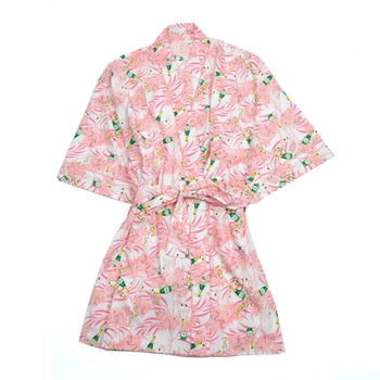 Flamingo Champagne Kimono Robe In Assorted Sizes