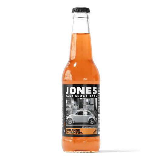 Jones Orange & Cream Cane Sugar Soda, 12oz Glass Bottle