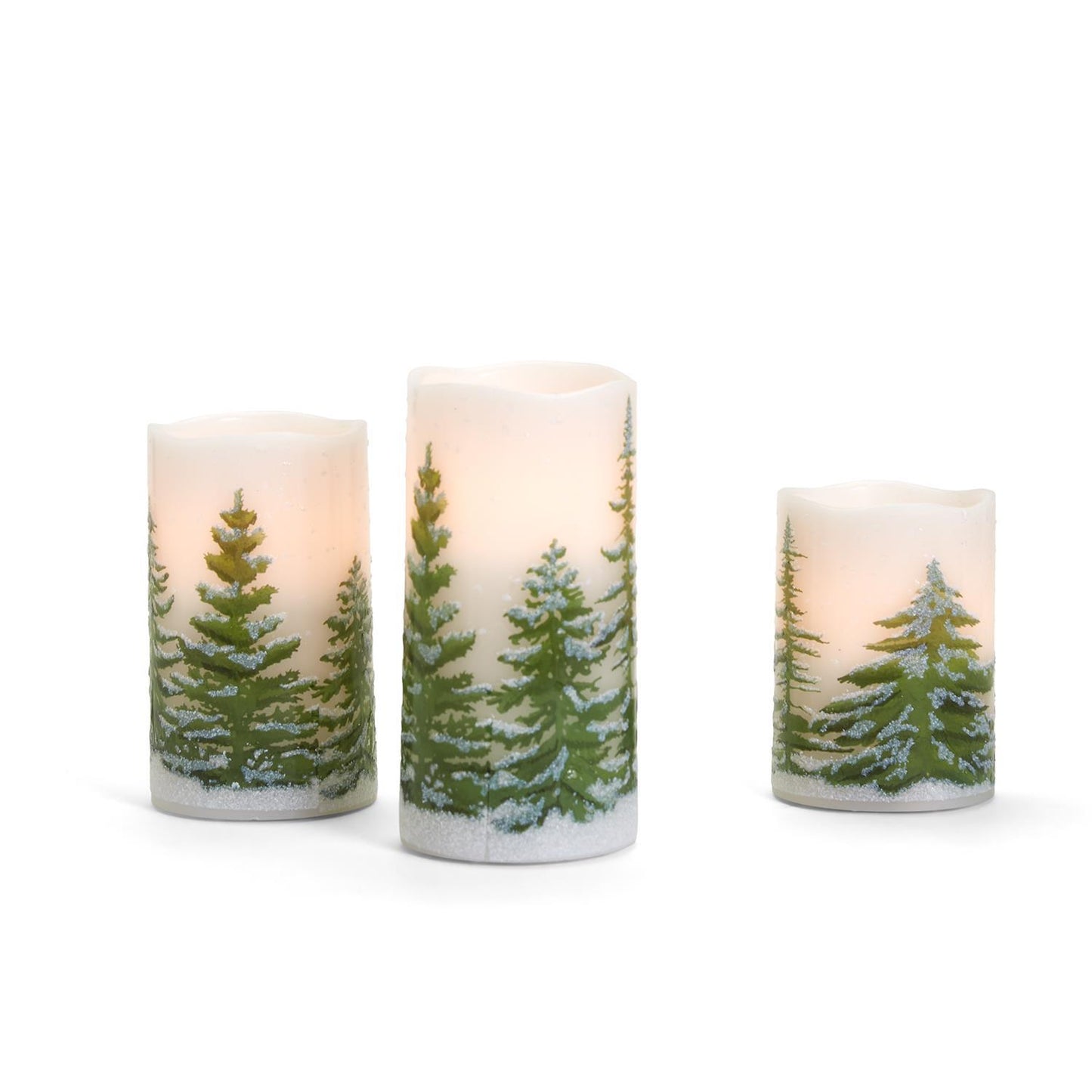 Evergreens Flameless Flickering LED Decorative Pillar Candles In Assorted Sizes