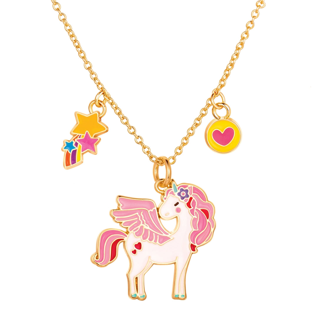 Girl Nation Charming Whimsy Necklace - Pink Unicorn Glitter