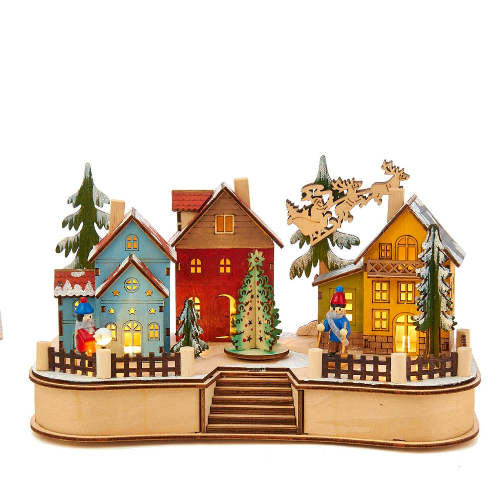 7.08" Battery Operated Musical Village