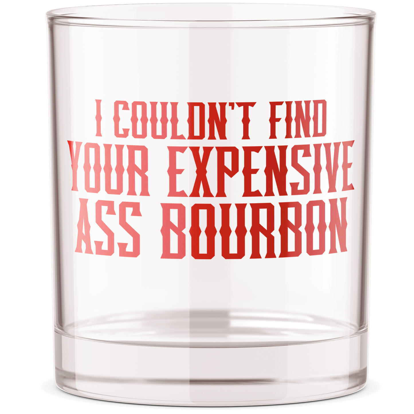 I Couldn't Find Bourbon Christmas Bourbon Whiskey Rocks Glass
