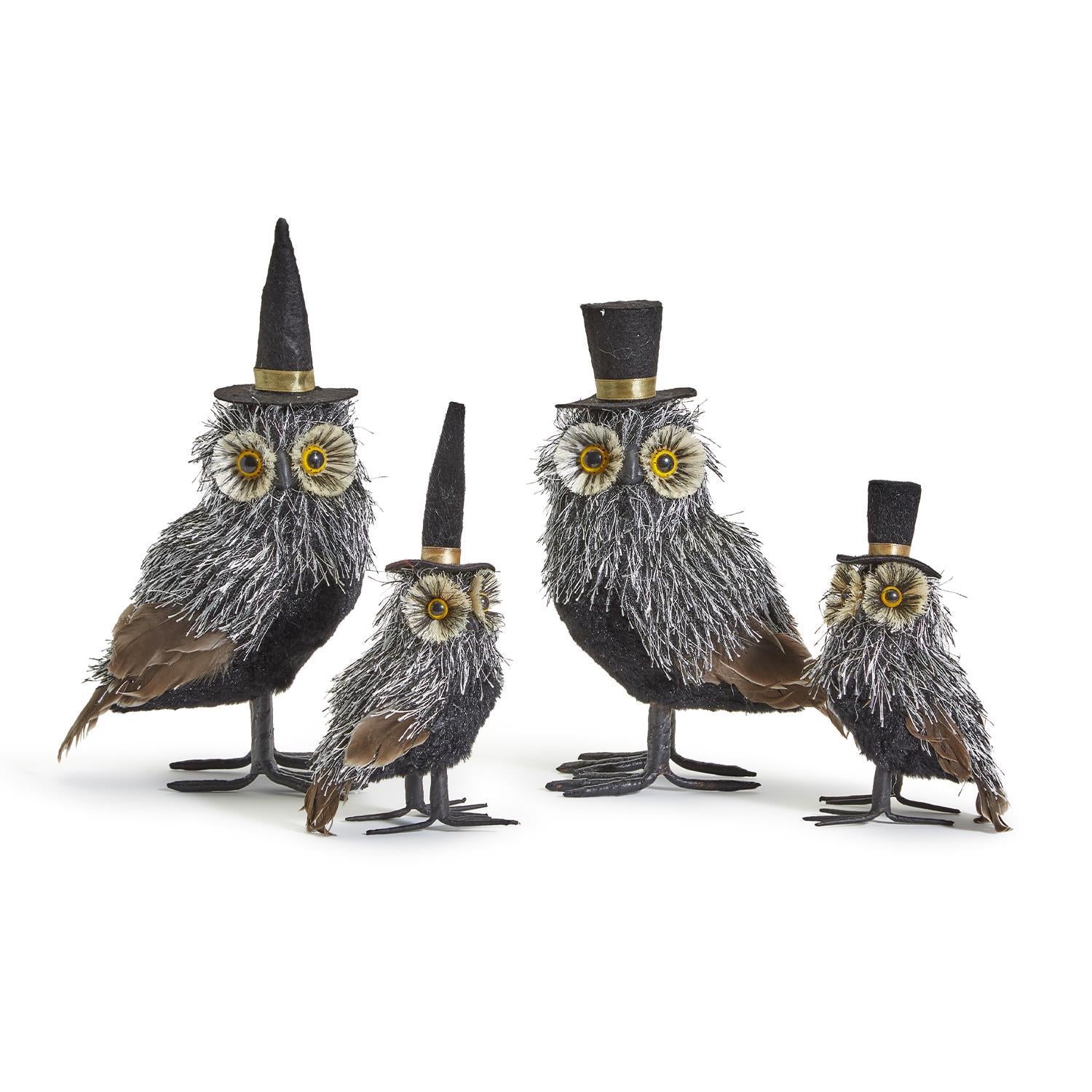 Wise Guys Halloween Hand-Crafted Owls In Assorted Styles & Sizes
