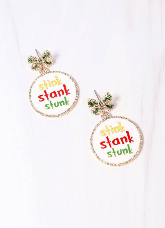 Stink Stank Stunk Earrings- WHITE