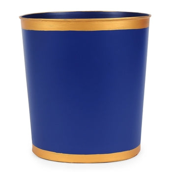 Color Block Oval Wastebasket- Navy