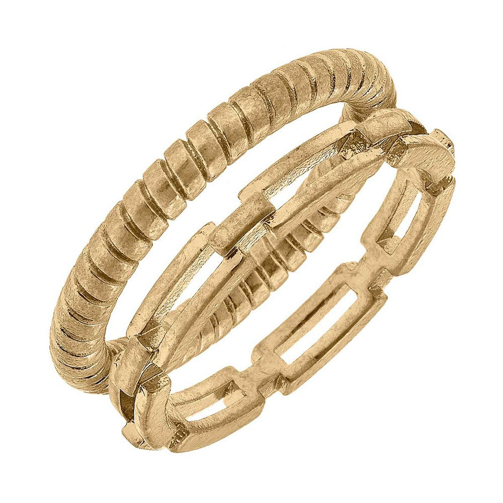 Stacking Chain Link and Rope Ring Set